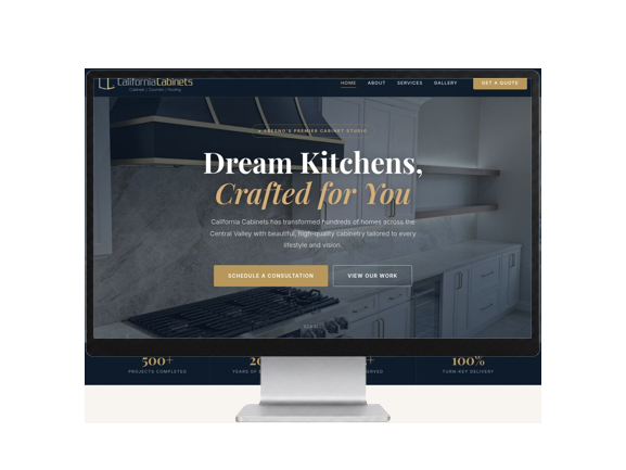 A custom website by The Vantage Media on a laptop